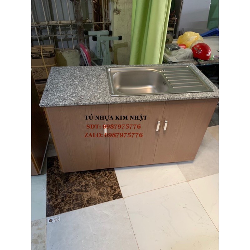 tủ bồn rửa nhựa đài loan cao cấp kèm đá và bồn theo yêu cầu freship tphcm