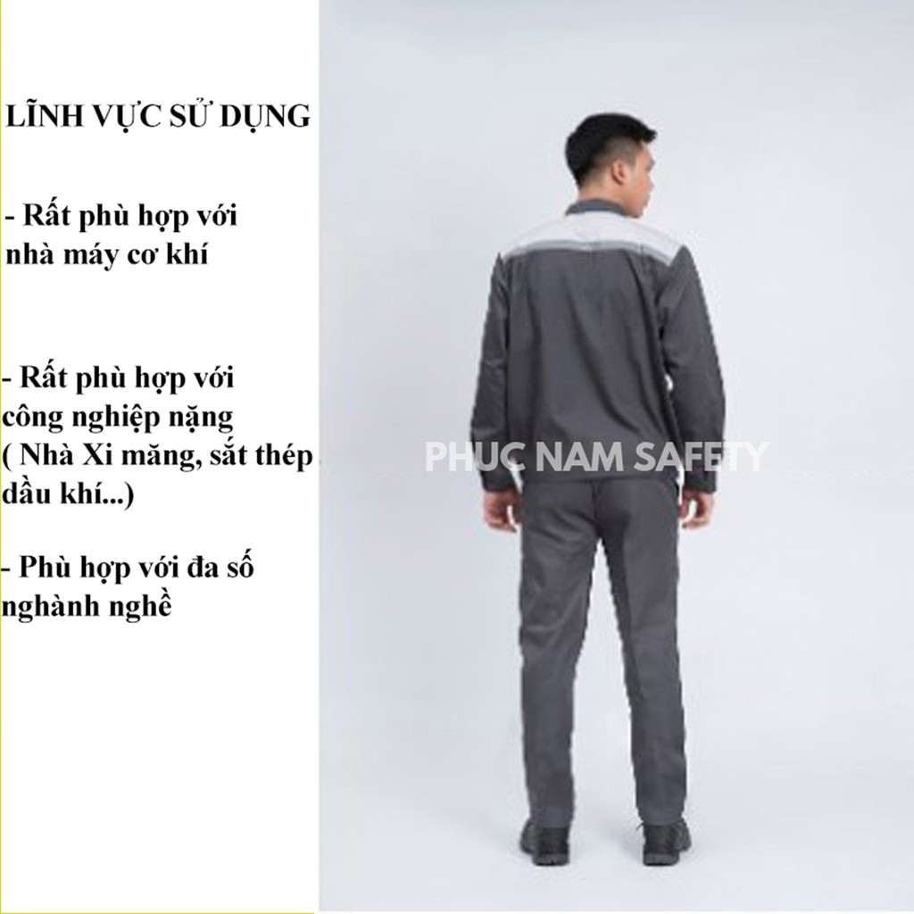 Bộ quần áo bảo hộ lao động PN09, Quần áo bảo hộ lao động vải Pangrim Hàn Quốc, BHLĐ Phúc Nam