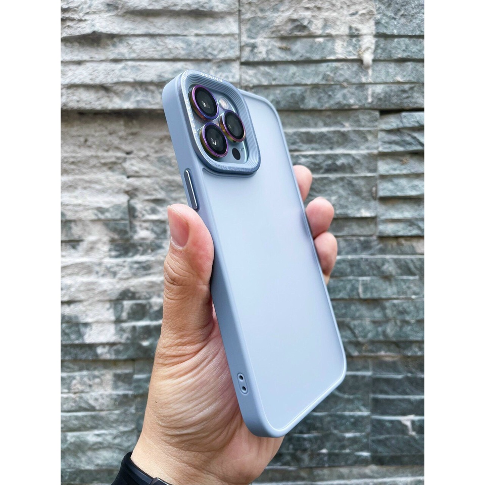Ốp lưng Iphone 12 Pro Max /13/13 Pro Max viền màu lưng nhám trong chống sốc FILADA