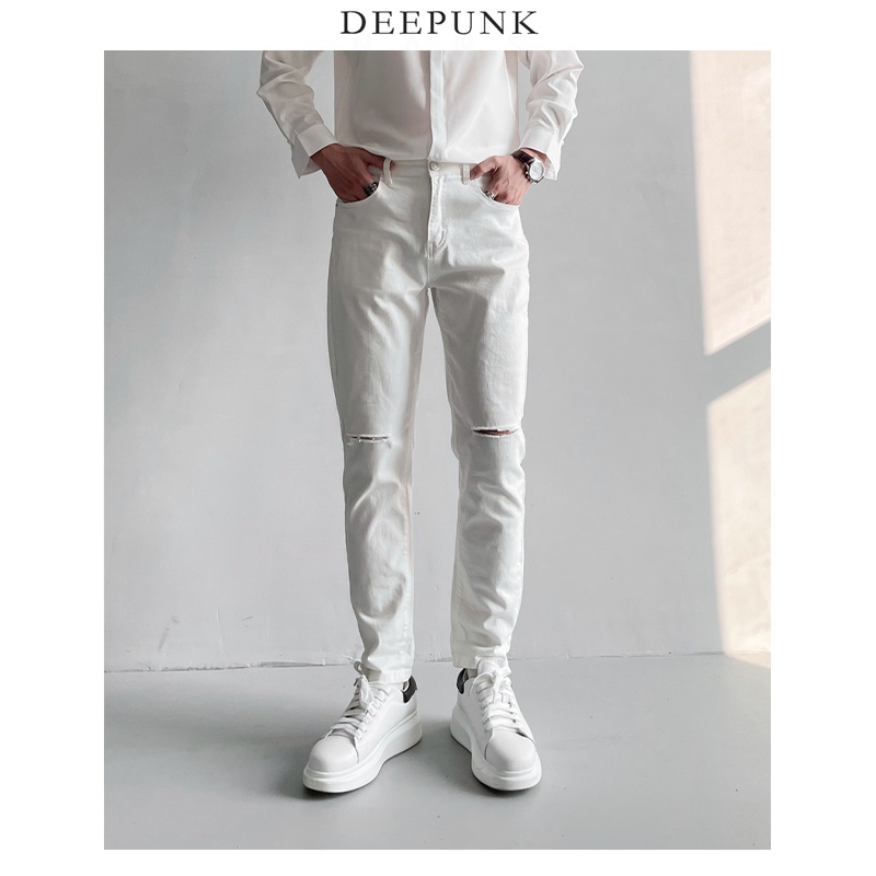 Quần jean nam rách gối - quần bò nam phong cách hotboy chuẩn men