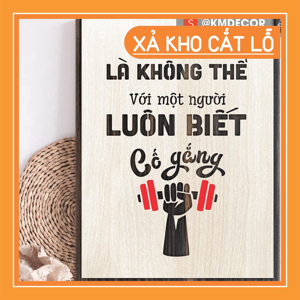 Tranh tạo động lực - mẫu câu "không có gì là không thể với một người luôn biết cố gắng"