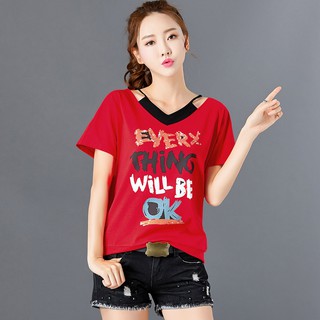 Áo thun nữ cổ yếm giả