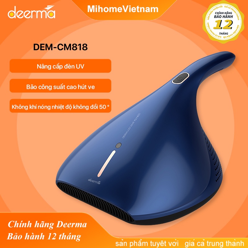 Máy hút bụi đệm giường Deerma CM818 diệt khuẩn bằng tia UV /hút mạnh13000Pa