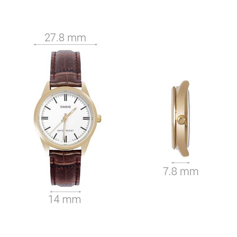 ĐỒNG HỒ NỮ CASIO LTP-V005GL-7AUDF DÂY DA