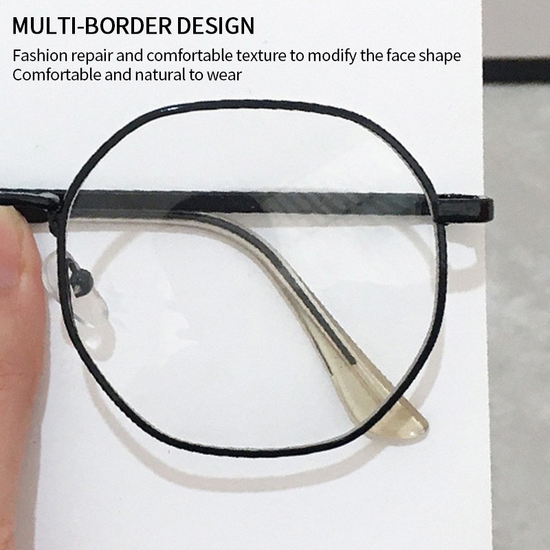 Mắt Kính Gọng Kim Loại Tròng 0~600 Độ Chống Ánh Sáng Xanh Cho Nam Và Nữ