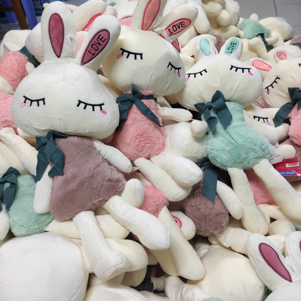 Gấu bông thỏ LOVE, thỏ bông cho bé to 50 cm 3 màu xinh xắn