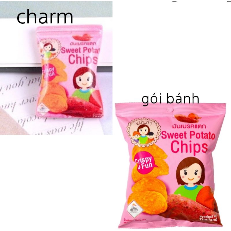 Mô hình charm gói bánh snack trang trí slime hoặc ốp lưng