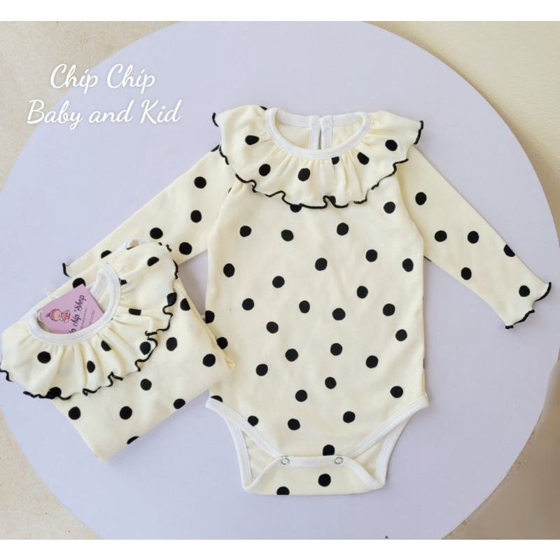 Bodysuit bèo tiểu thư cho bé gái chất cotton Hàn mềm êm giãn(5-15kg) _Chíp Chíp Shop