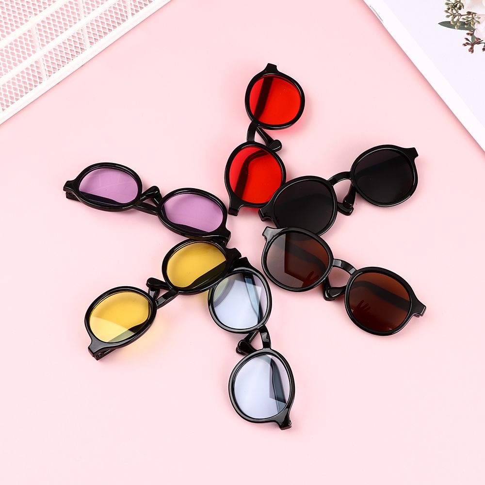 Mắt kính gọng tròn nhiều màu tùy chọn thời trang cho búp bê nhồi bông Blythe