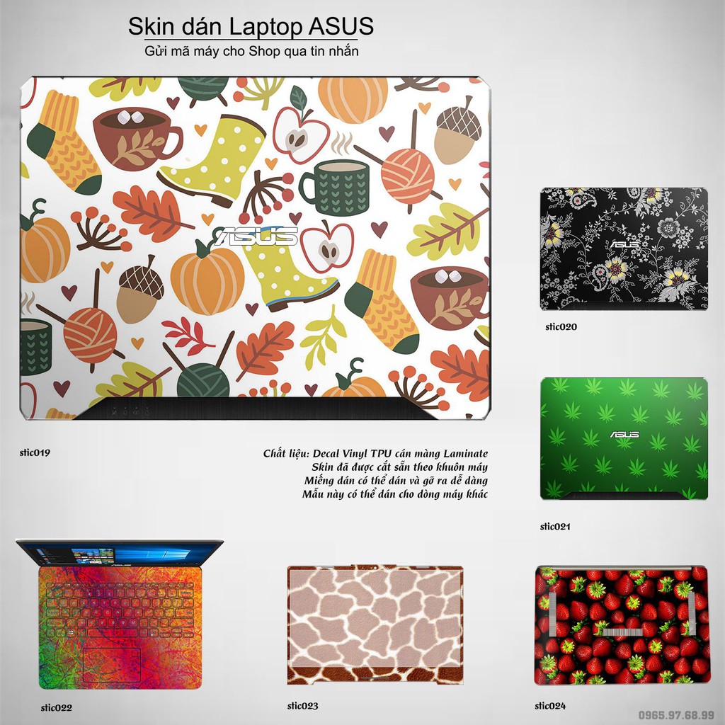 Skin dán Laptop Asus in hình Hoa văn sticker _nhiều mẫu 4 (inbox mã máy cho Shop)