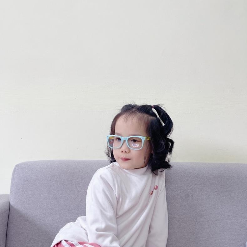 Kính vuông gọng nhựa chống bụi siêu yêu cho bé, gọng kính giả cận thời trang chống giọt bắn côn trùng cho bé trai bé gái