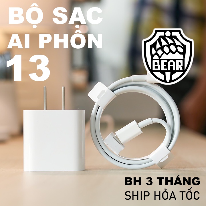 Bộ Củ Cáp Sạc Nhanh PD 20w Cho Ai Phôn 7/8/X/11/12/13. Cáp TypeC to 20w