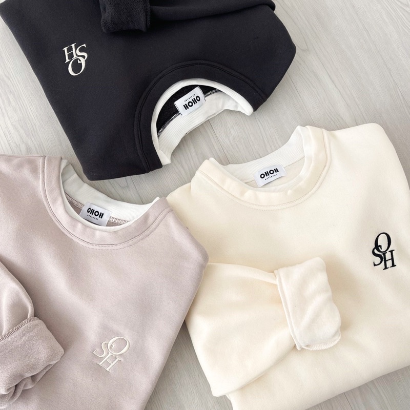 Áo sweater basic phối hai lớp (OHS SWEATER)