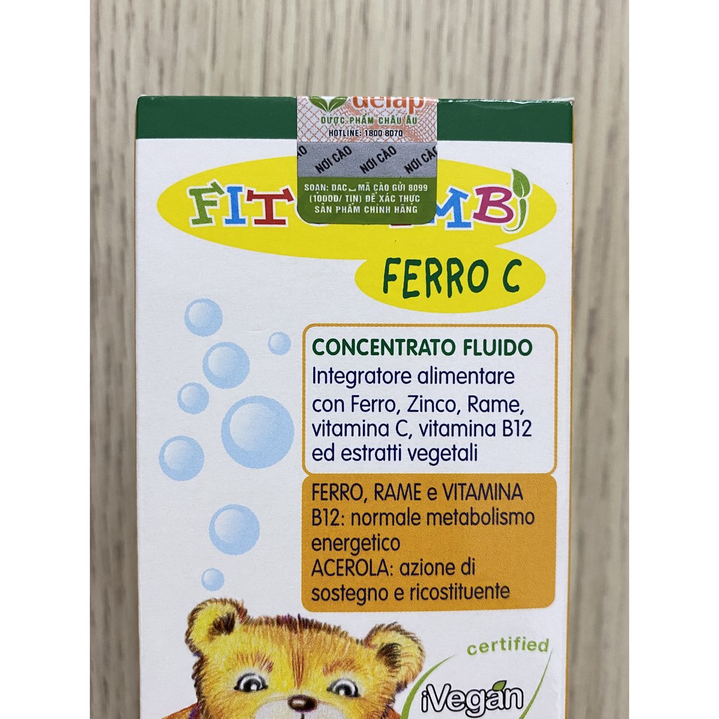 Ferro C Fitobimbi Bổ Sung Sắt Vitamin C Kẽm,Bổ Máu Và Tăng Cường Đề Kháng Cho Bé