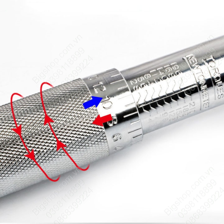Tay cờ lê lực, đầu khẩu  3/8 Inch, dải lực lớn điều chỉnh 19-110Nm
