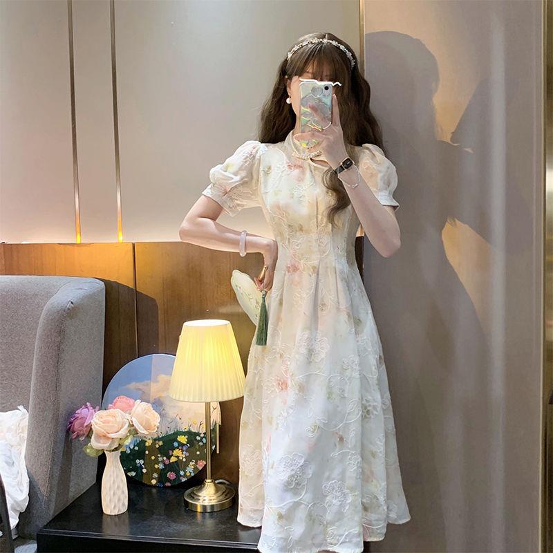 Đầm Sườn Xám Cách Tân Cổ Đứng Nhấn Eo Phong Cách Trung Hoa Dành Cho Nữ