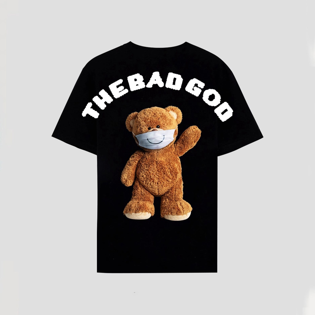 Áo thun tay lỡ THE BAD GOD TEDDY MASK TEE siêu hot, Áo phông unisex nam nữ