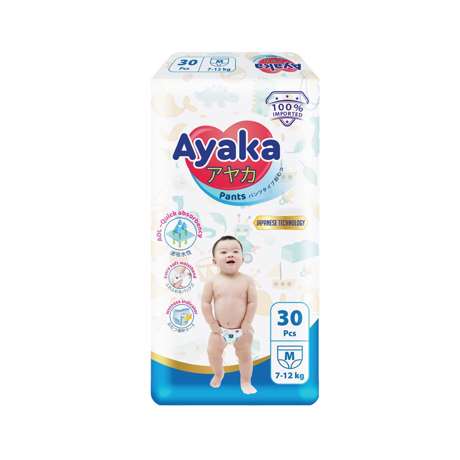 Tã/bỉm quần trẻ em AYAKA M30/L28/XL26_Subaby