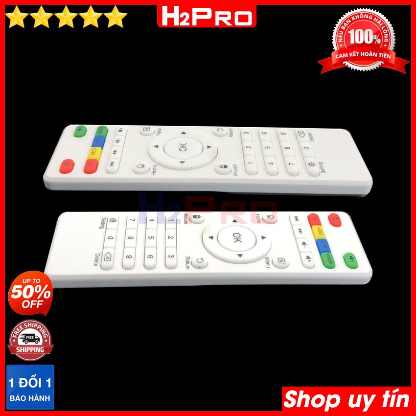 Điều khiển Android TV Box H2Pro đa năng-cao cấp (1 chiếc),  Remote hồng ngoại cho Telebox, Samplay,...(tặng đôi pin 10K)