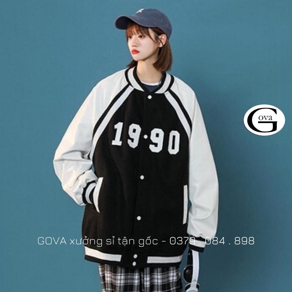 Áo Khoác Bomber 1990 Chất Dù 2 Lớp Nam Nữ Form Rộng Unisex, Áo Gió Chống Nắng Ulzzang GOVA