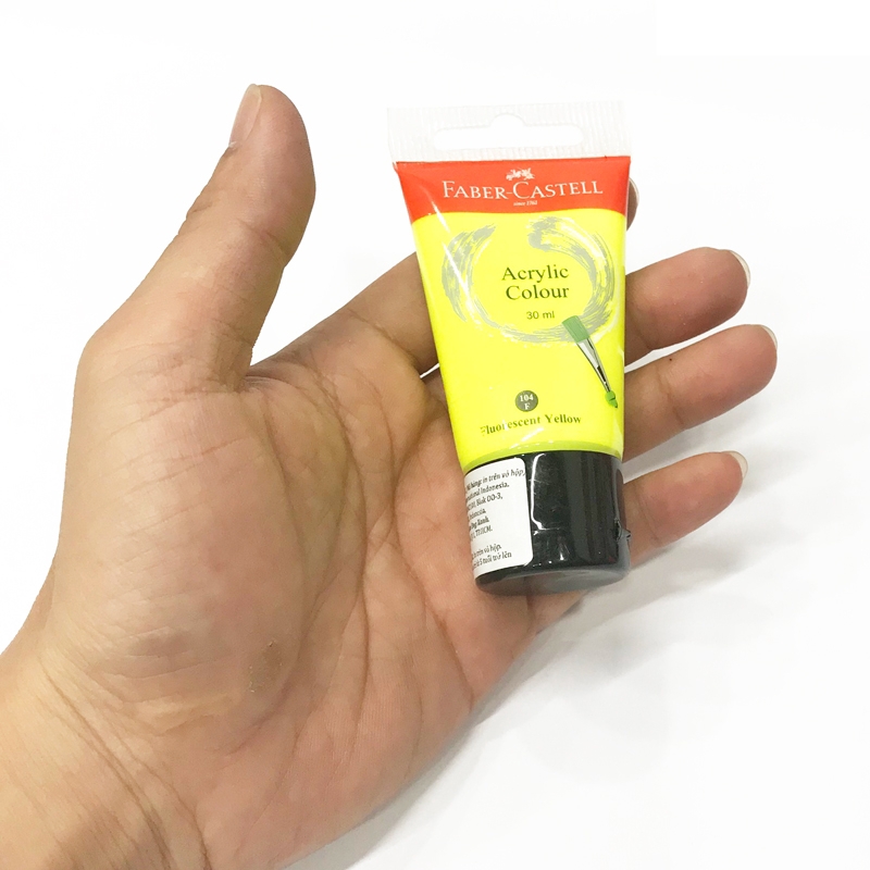 Tuýp Màu Vẽ Acrylic 30ml Fluorescent Yellow (Vàng Neon) - Faber-Castell