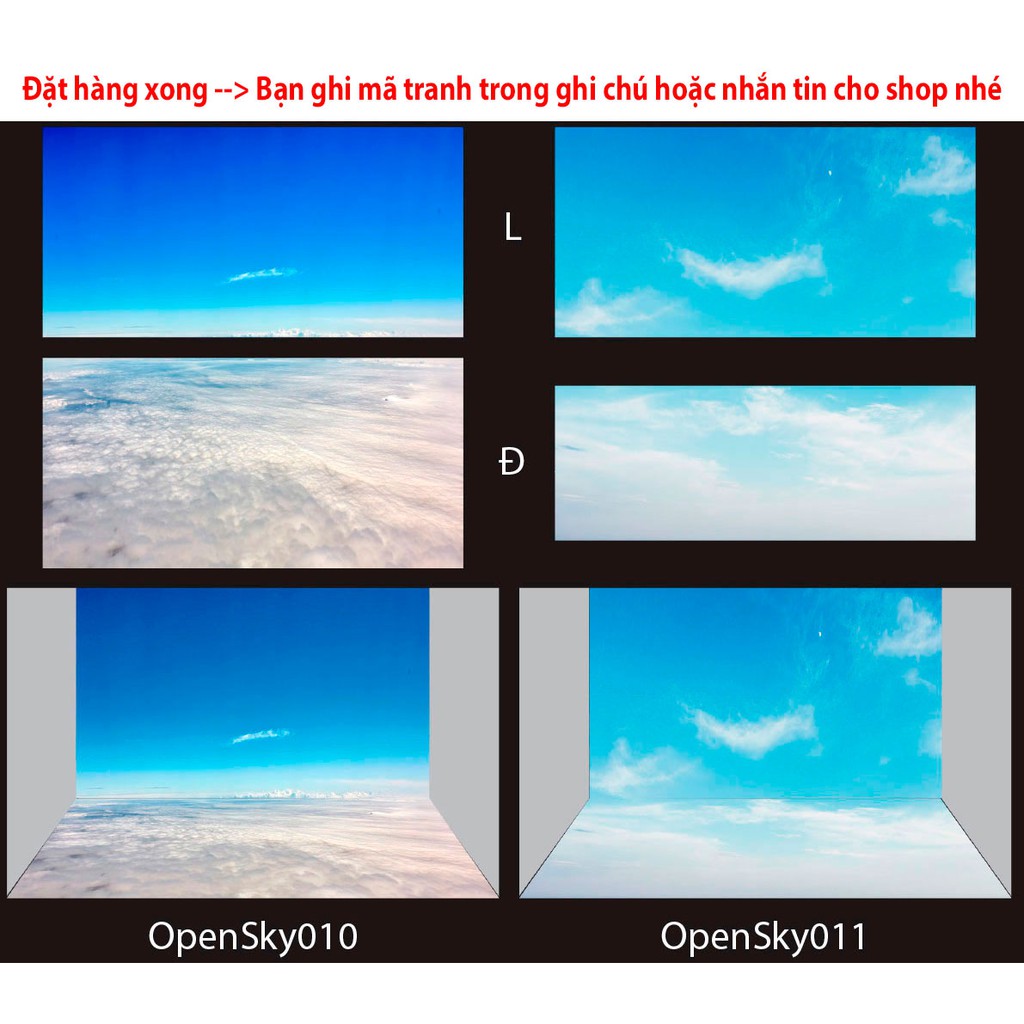 Tranh hồ cá Open Sky Bầu Trời Mở có keo sẵn