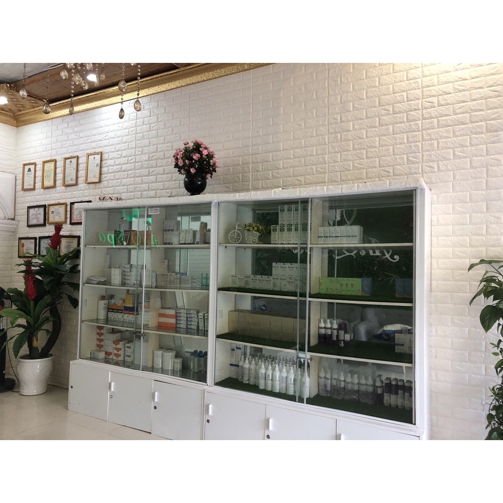 Xốp Dán Tường Giả Da Vân Kim Cương 70x70 cm Hàng Loại 1 Có sẵn keo