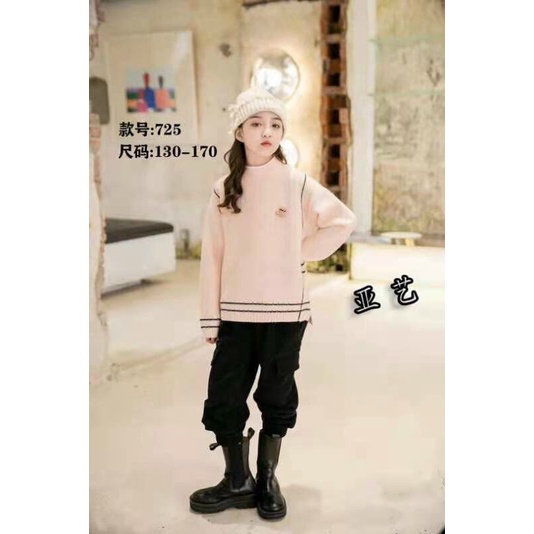 Áo len bé gái phối bèo size đại 8-12 tuổi