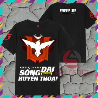[HOT SALE] Hình in sắc nét, chất liệu mềm mịn, co giãn 4 chiều, Áo Thun Đen Free Fire - Áo đen Rank FF