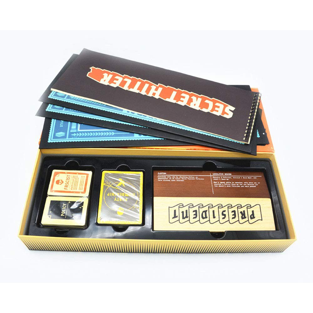 Trò Chơi Trên Bàn Cờ Secret Hitler Anti-Human Thẻ Trò Chơi Upgraded Red Yellow Box Bữa Tiệc Trò Chơi Board Game Card Games Fun Party Games (English Version)