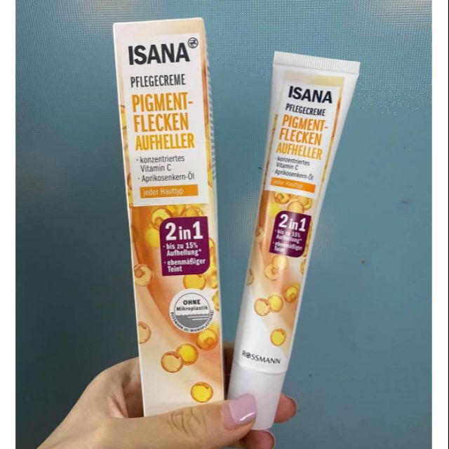 Hàng Đức Kem trị nám, tàn nhang Isana 2in1 PIGMENTFLECKEN AUFHELLER