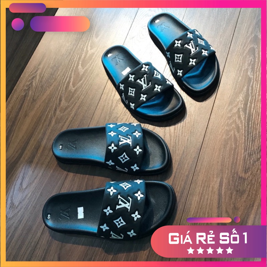 DÉP QUAI NGANG LV VÂN HOA TRẮNG - DÉP NAM EO VI QUAI HOA Rẻ Nhất Shopeee