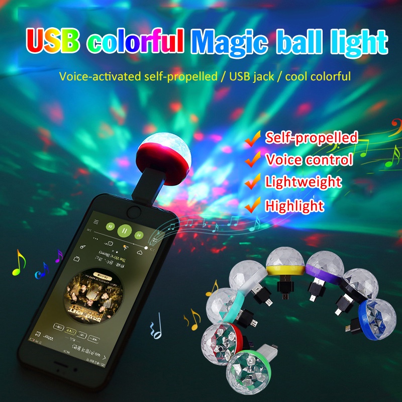 Bóng đèn Led vũ trường 7 màu, cổng usb cảm ứng nháy theo nhạc