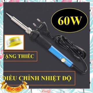 Mỏ hàn thiếc màu xanh điều chỉnh nhiệt độ 60w, mổ hàn chì điều chỉnh nhiệt độ tặng thiếc hàn