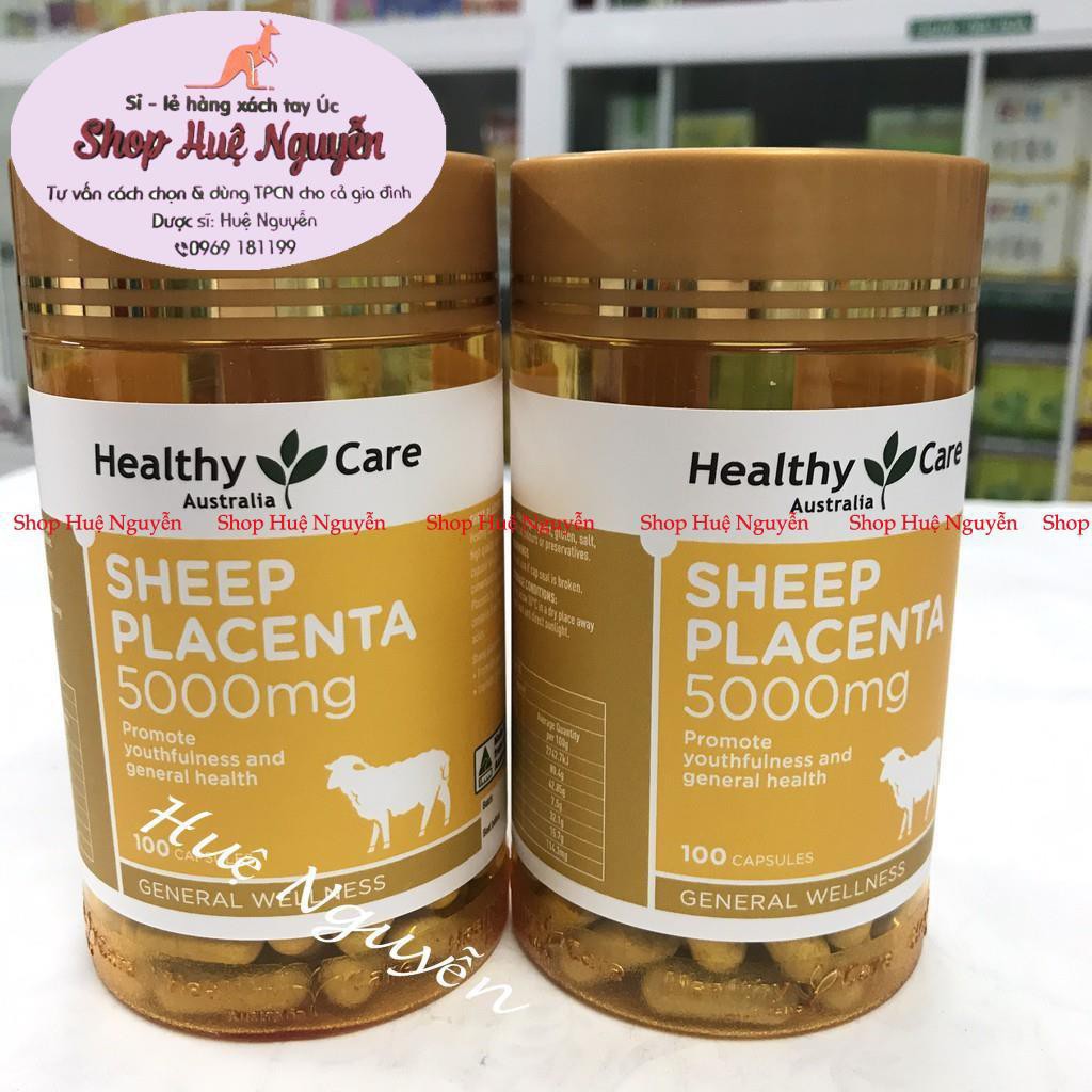NHAU THAI CỪU - Healthy Care Sheep Placenta 5000mg- úc 100 viên