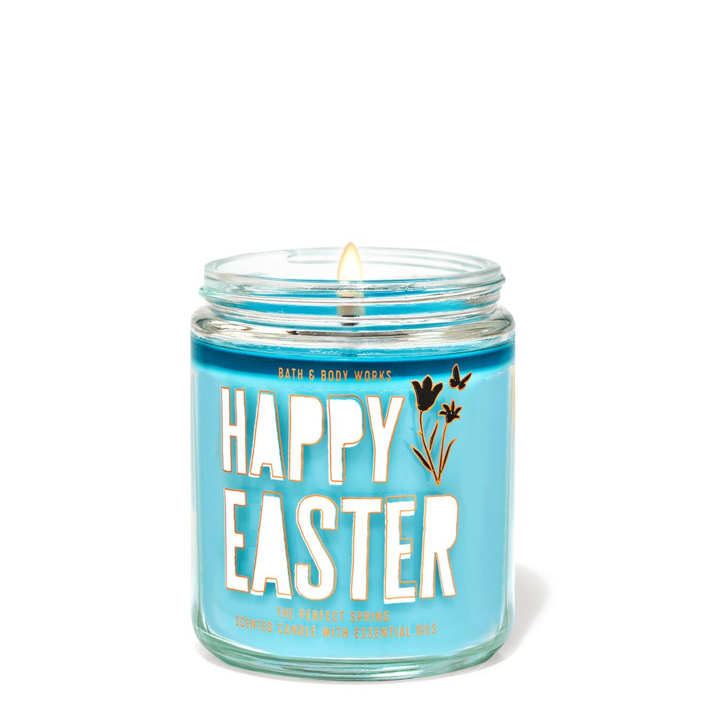 Nến thơm 1 bấc Bath and body works Lemon Mint, Aloha, Peach, Easter 196g