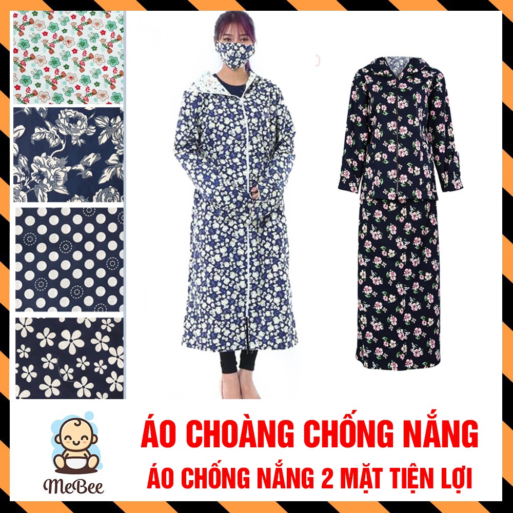 Áo choàng chống nắng 2 mặt toàn thân kèm khẩu trang