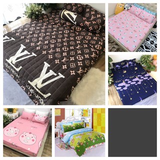 Bộ ga gối Coton Poly Hàn 1m8,2m,đa dạng mẫu(LV đỏ)