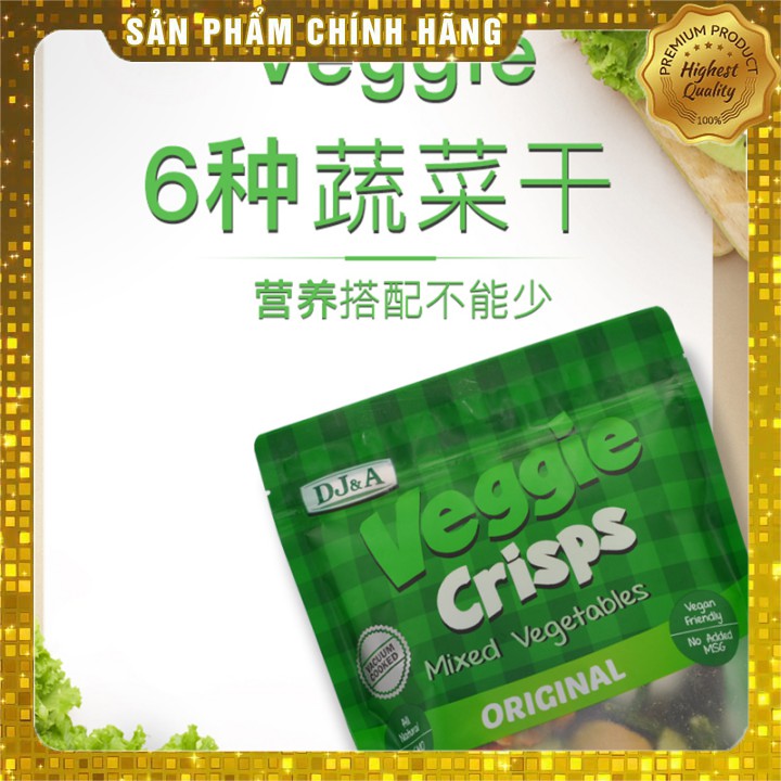 Rau củ sấy giòn ăn liền vị truyền thống DJ&amp;A 90g -Phù hợp ăn chay - New Veggie Mix - DJ&amp;A Veggie Crisps