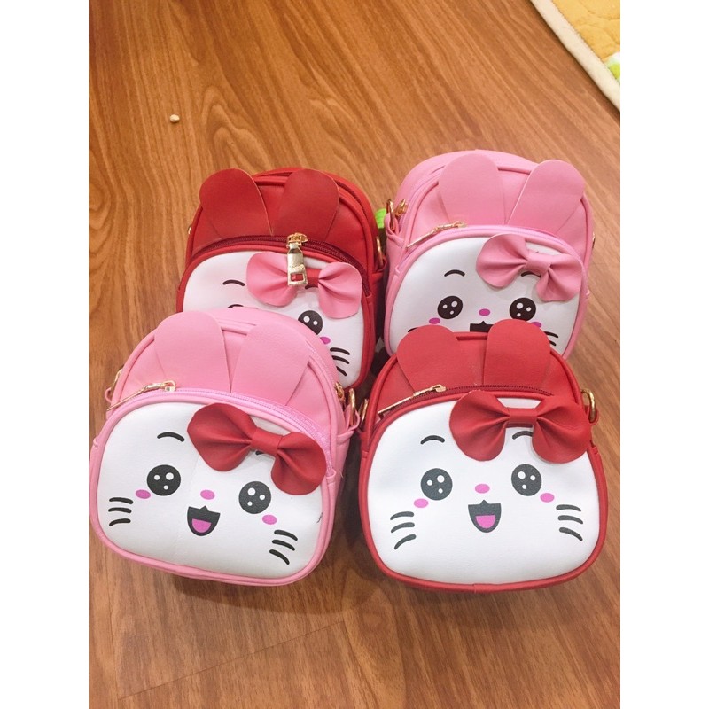 Balo kết hợp túi đeo chéo Mèo Xinh dễ thương cho bé gái (2-10t)