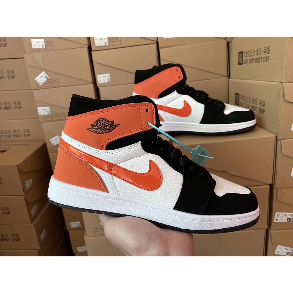 ( Tag+Bill+Fullbox) Giày AIR JORDAN 1 High Retro Cao Cổ Đen Cam Chất Đẹp Giá Rẻ [Freeship]