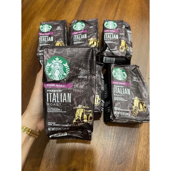 Coffee Starbucks rang xay pha phin nguyên chất 100% Arabica Coffee - Ilalian Dark Roast 340g