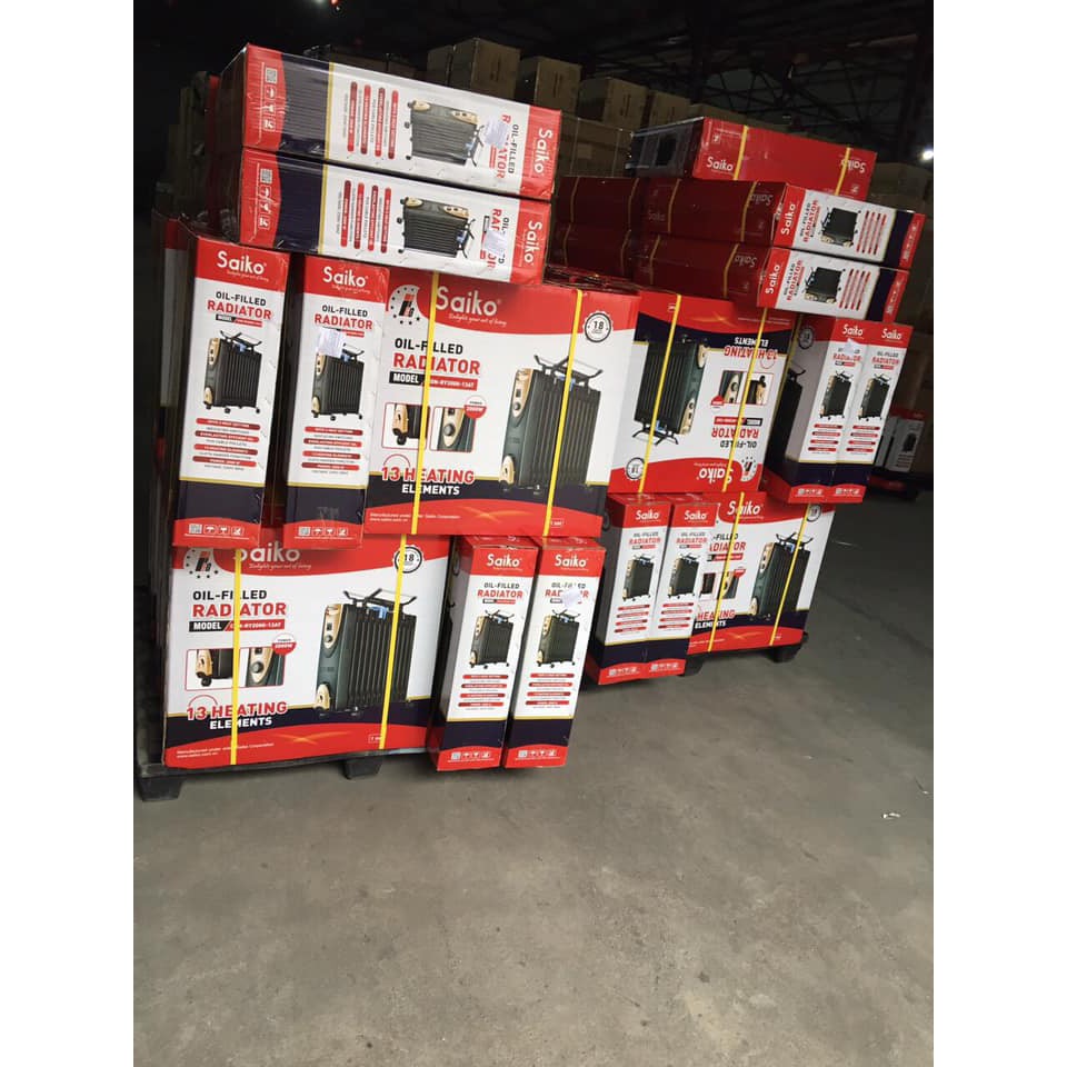 Máy sưởi dầu 13 thanh Saiko - có giá phơi đồ, khay xông tinh dầu