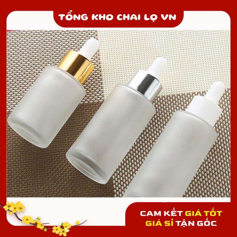 Lọ Chiết Serum ❤ SIÊU RẺ ❤ [20ml,30ml,50ml] Lọ chiết tinh dầu Thủy tinh mờ Vai ngang đựng serum , phụ kiện du lịch