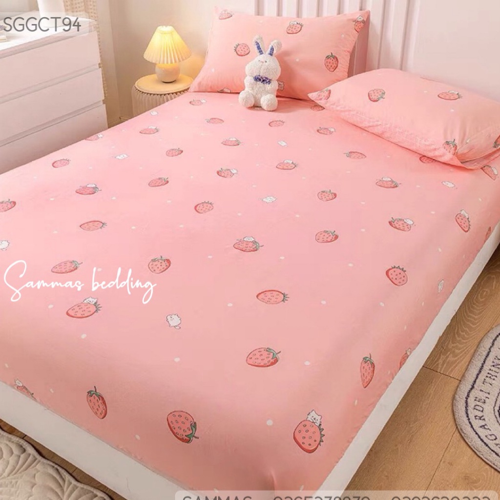 Bộ Chăn Ga Gối 3 Món Cotton 100%, Drap Giường Kèm Vỏ Gối Thoáng Mát Bốn Mùa - Các mẫu gấu
