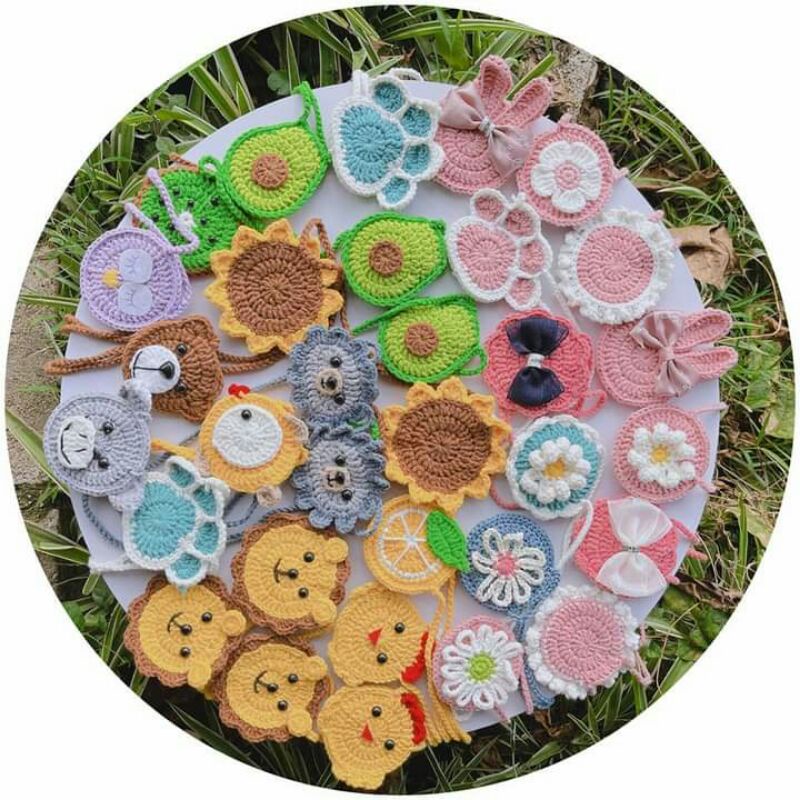 Túi đựng tỏi handmade nhiều hình cho bé ( dâu, hổ, chân chó, bơ, gà, ...)