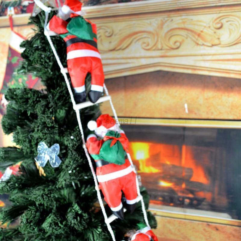 Ông Già Noel Leo Thang Treo Trang Trí Cây Thông Giáng Sinh