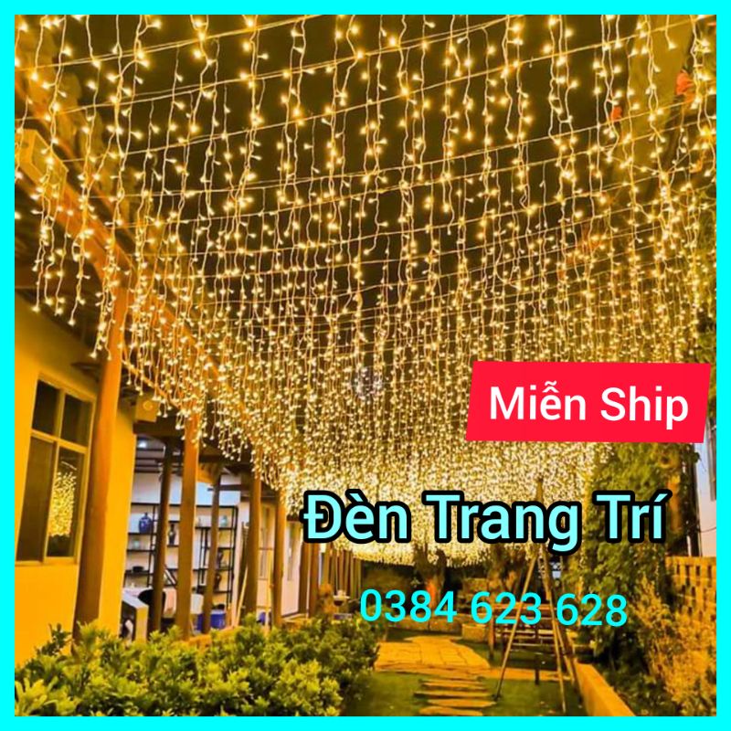 ĐÈN LED MÀNH THẢ TRANG TRÍ 4M - 24 SỢI ÁNH SÁNG VÀNG, dây led Trang trí quán cà phê, nhà hàng, tiệc cưới