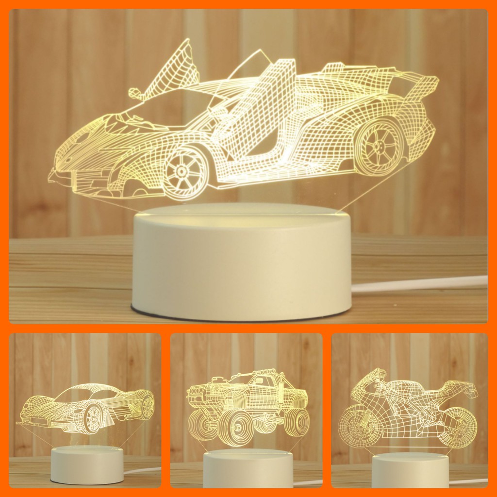 Đèn trang trí hình Siêu Xe 3d đẹp độc, quà tặng bạn trai nam ý nghĩa giá rẻ