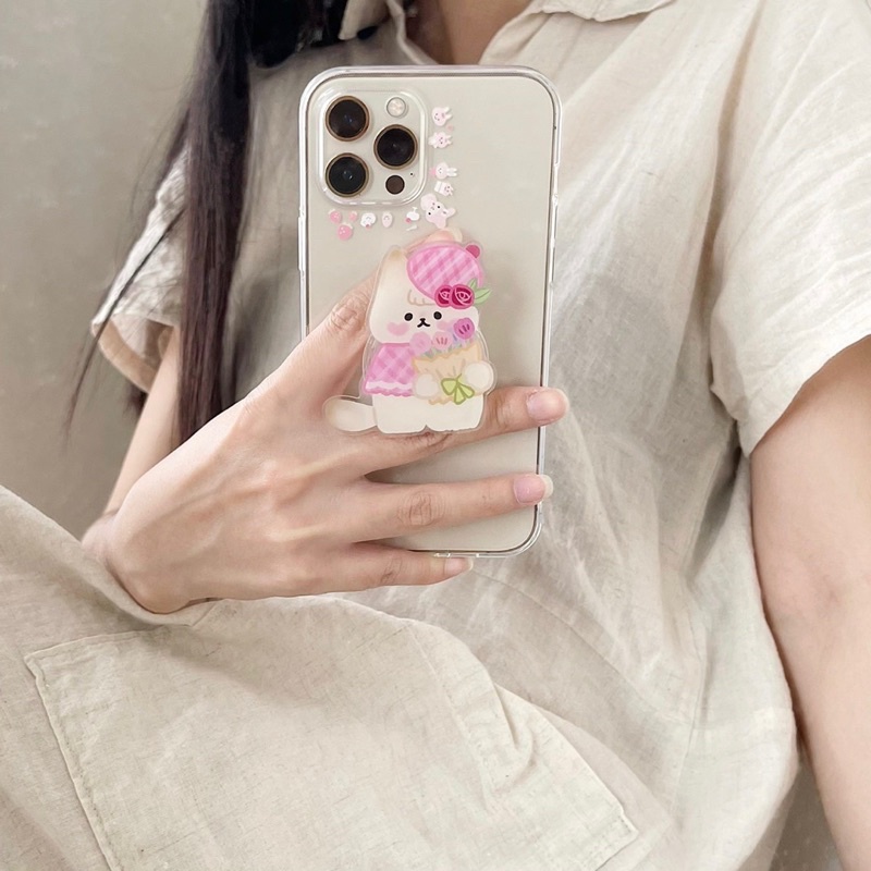 PINKY CASE // ốp họa tiết thỏ hồng viền camera